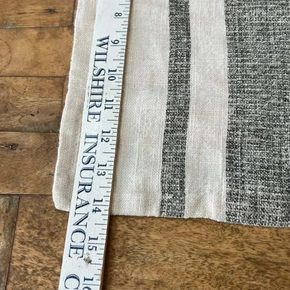 Arhaus 2 Pillow Shams Gray & White Striped 100% Linen 14